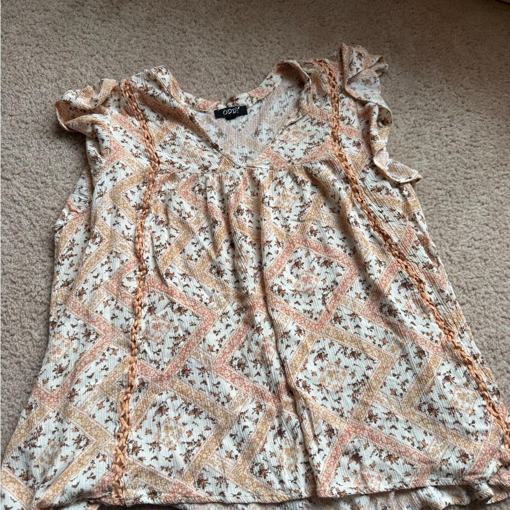 Oddy Women's Cream Floral Top